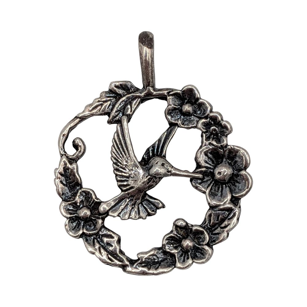 Lot 466: Sterling Silver Vintage Hummingbird Pendant