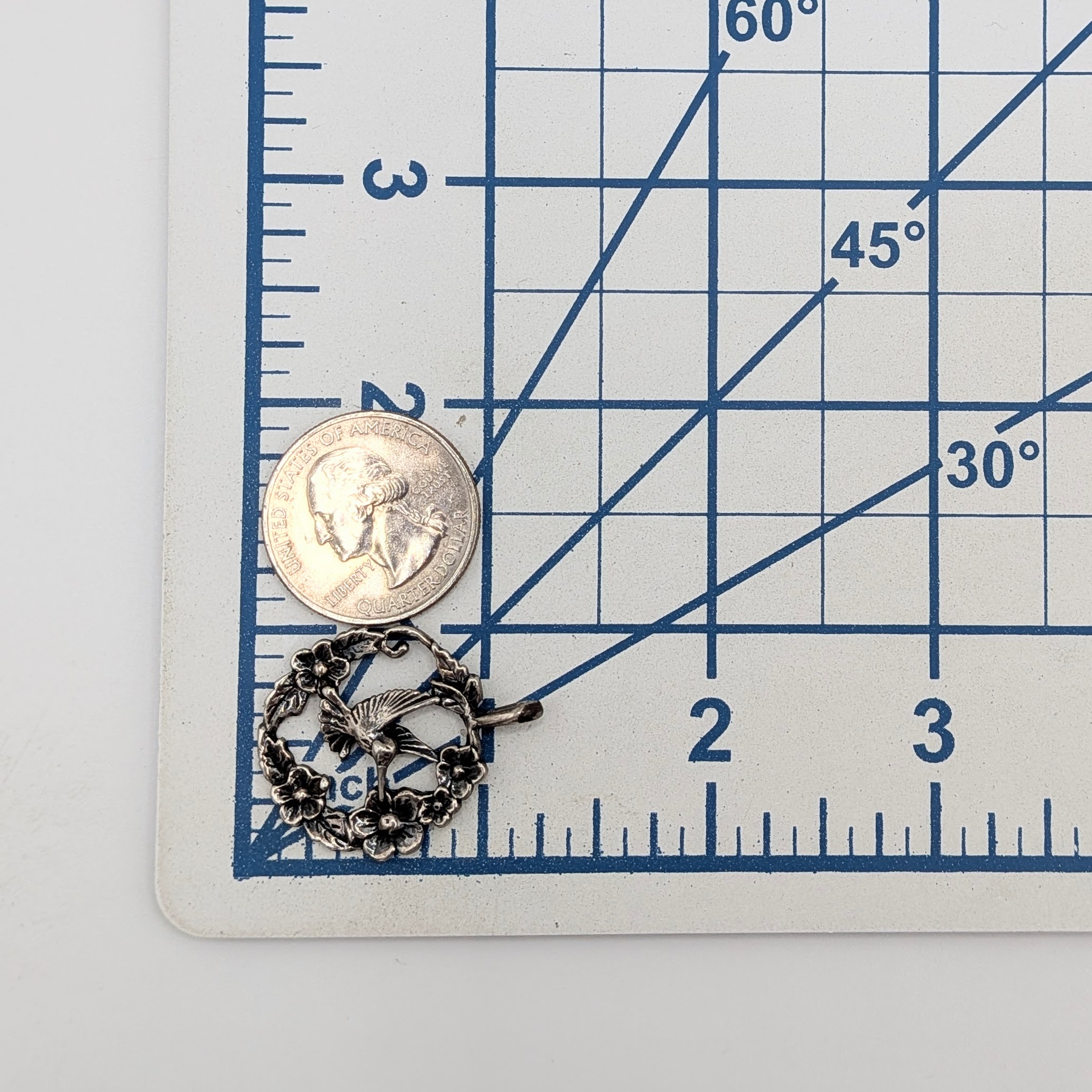 Sterling Silver Vintage Hummingbird Pendant
