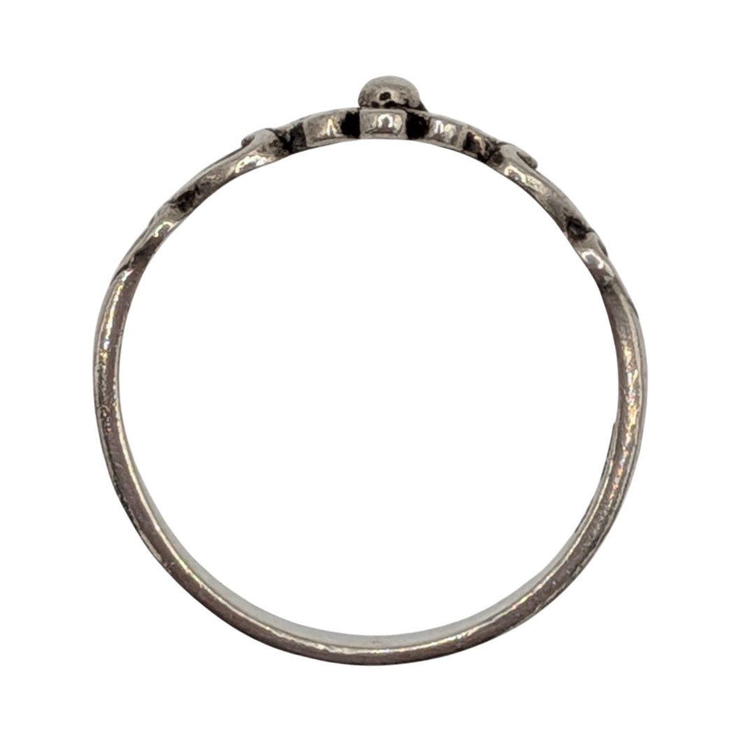 Signed Sterling Silver Daisy Heart Ring Size 9.5