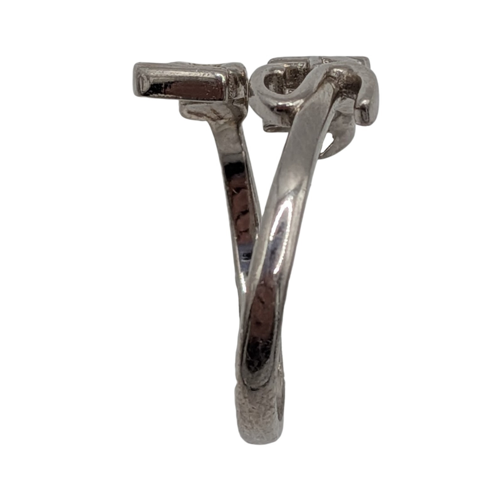 Sterling Silver Be Still Script Adjustable Ring