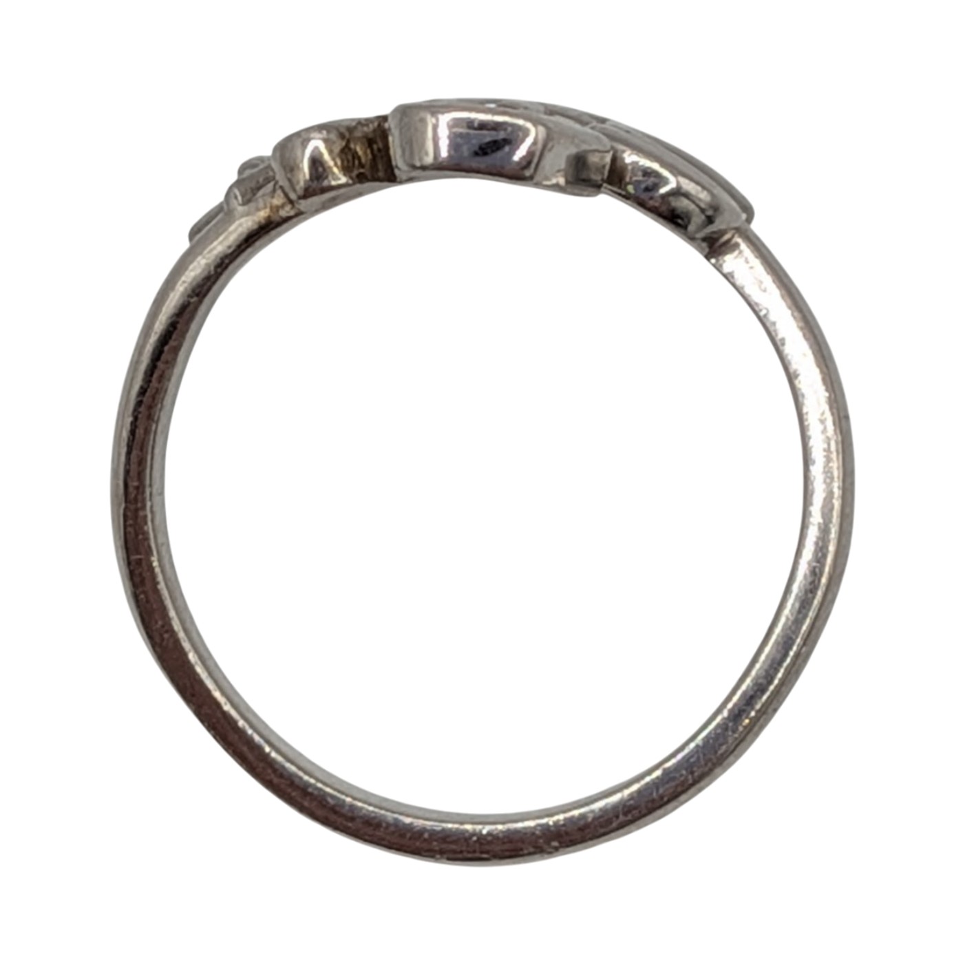 Sterling Silver Be Still Script Adjustable Ring