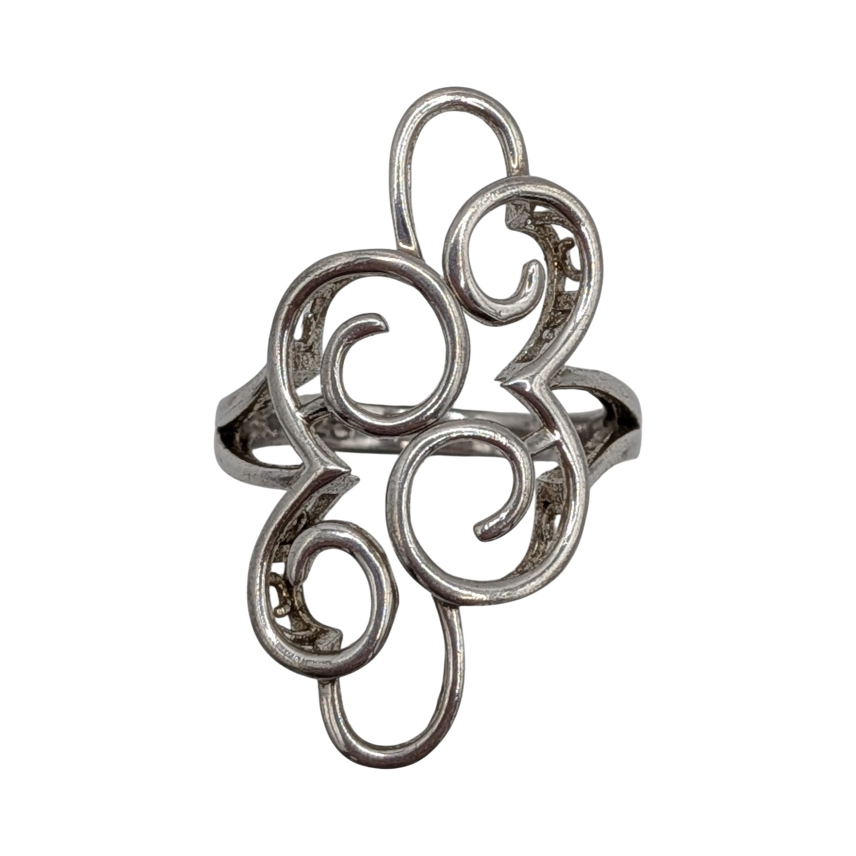 Sterling Silver Open Scrollwork Ring Size 5.5