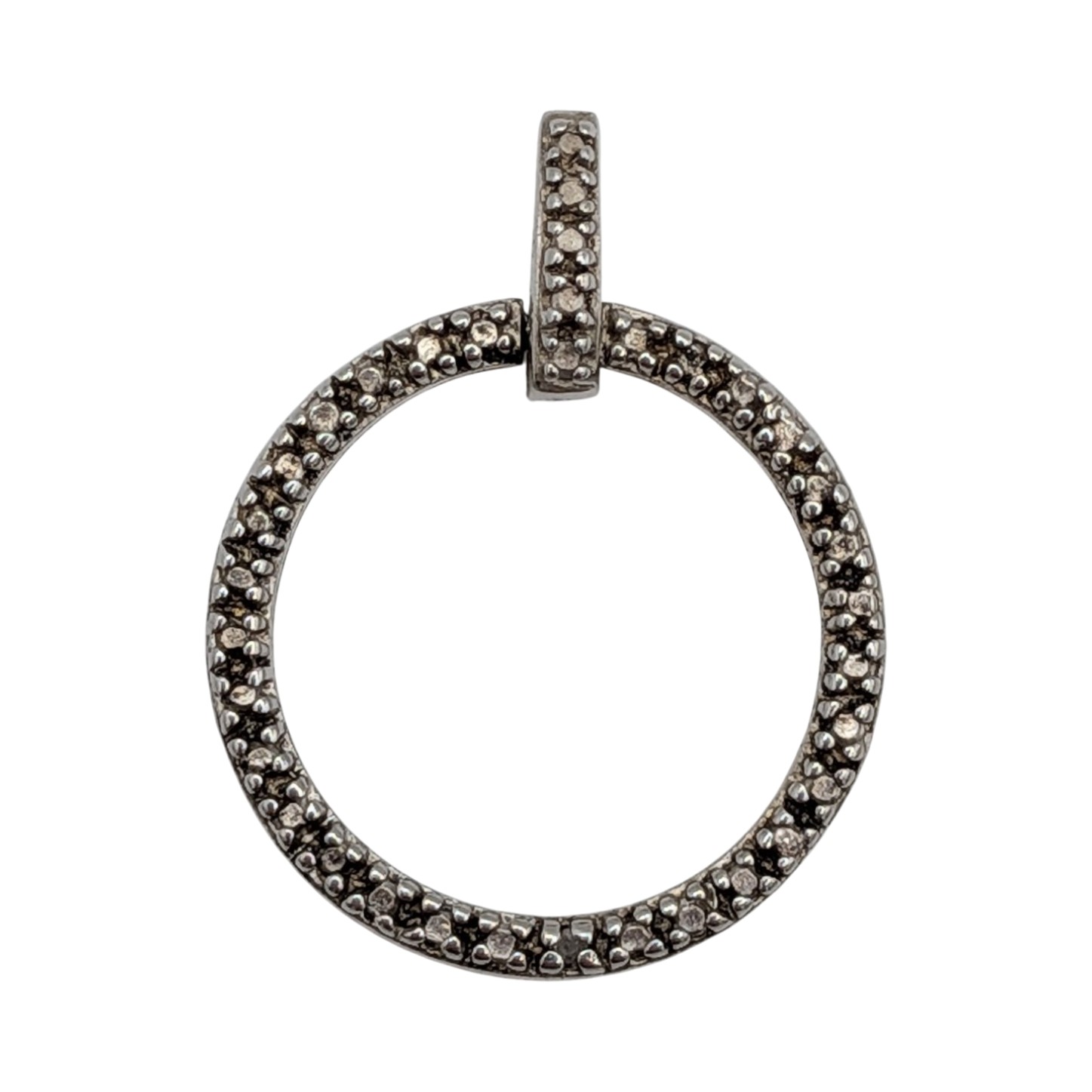 Ross Simons Sterling Silver Diamond Circle Drop Pendant
