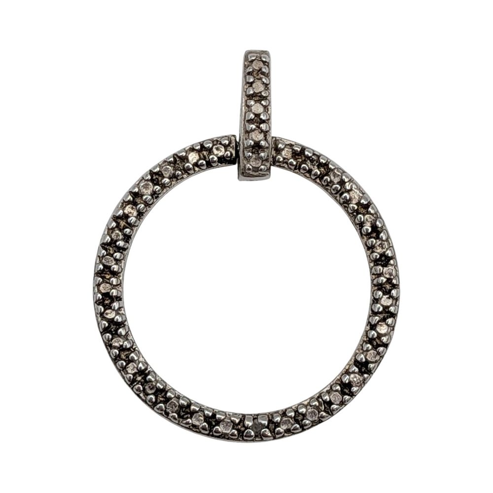 Lot 500: Ross Simons Sterling Silver Diamond Circle Drop Pendant