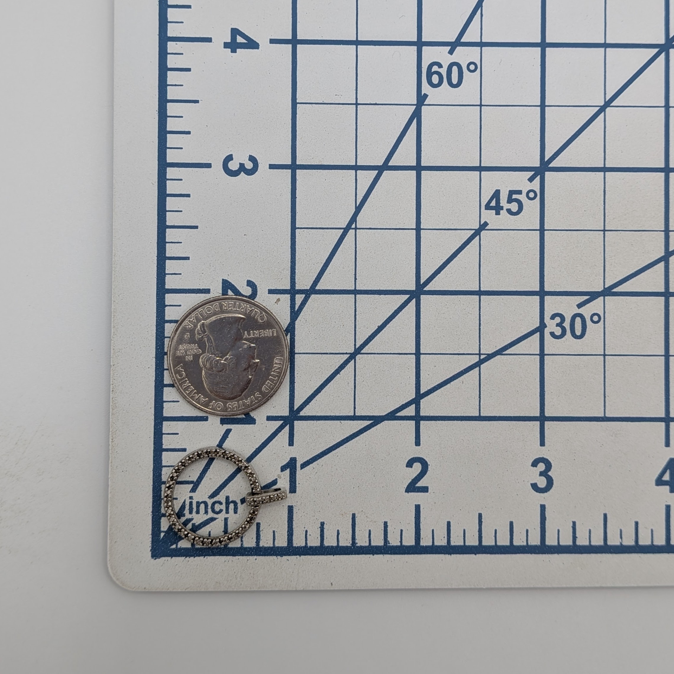Ross Simons Sterling Silver Diamond Circle Drop Pendant