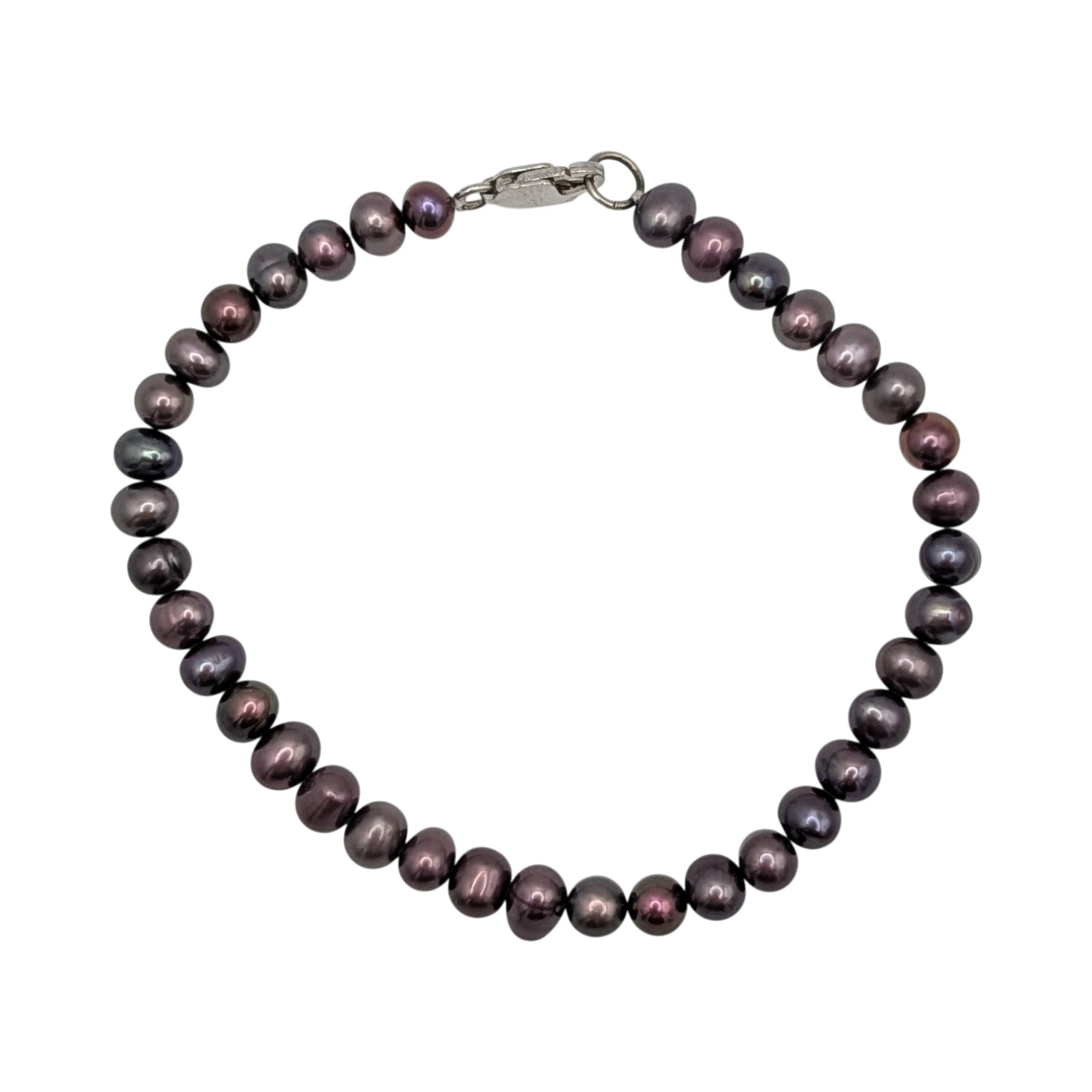 Sterling Silver Violet Pearl Strand Bracelet