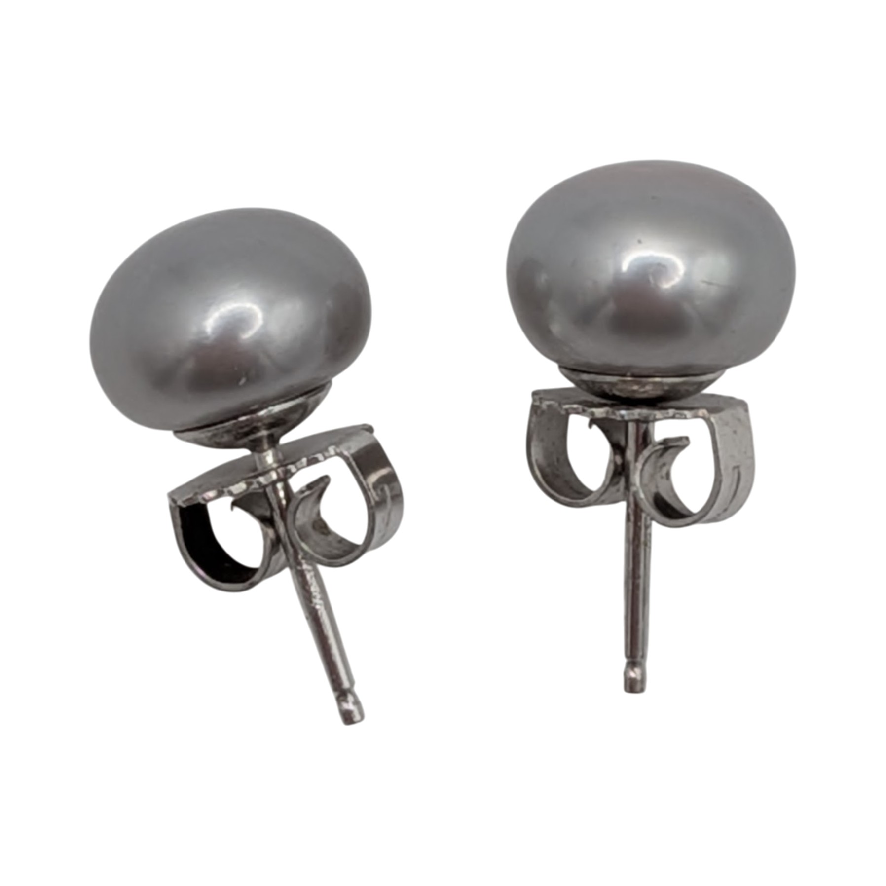 Honora Sterling Silver Grey Pearl Stud Earrings