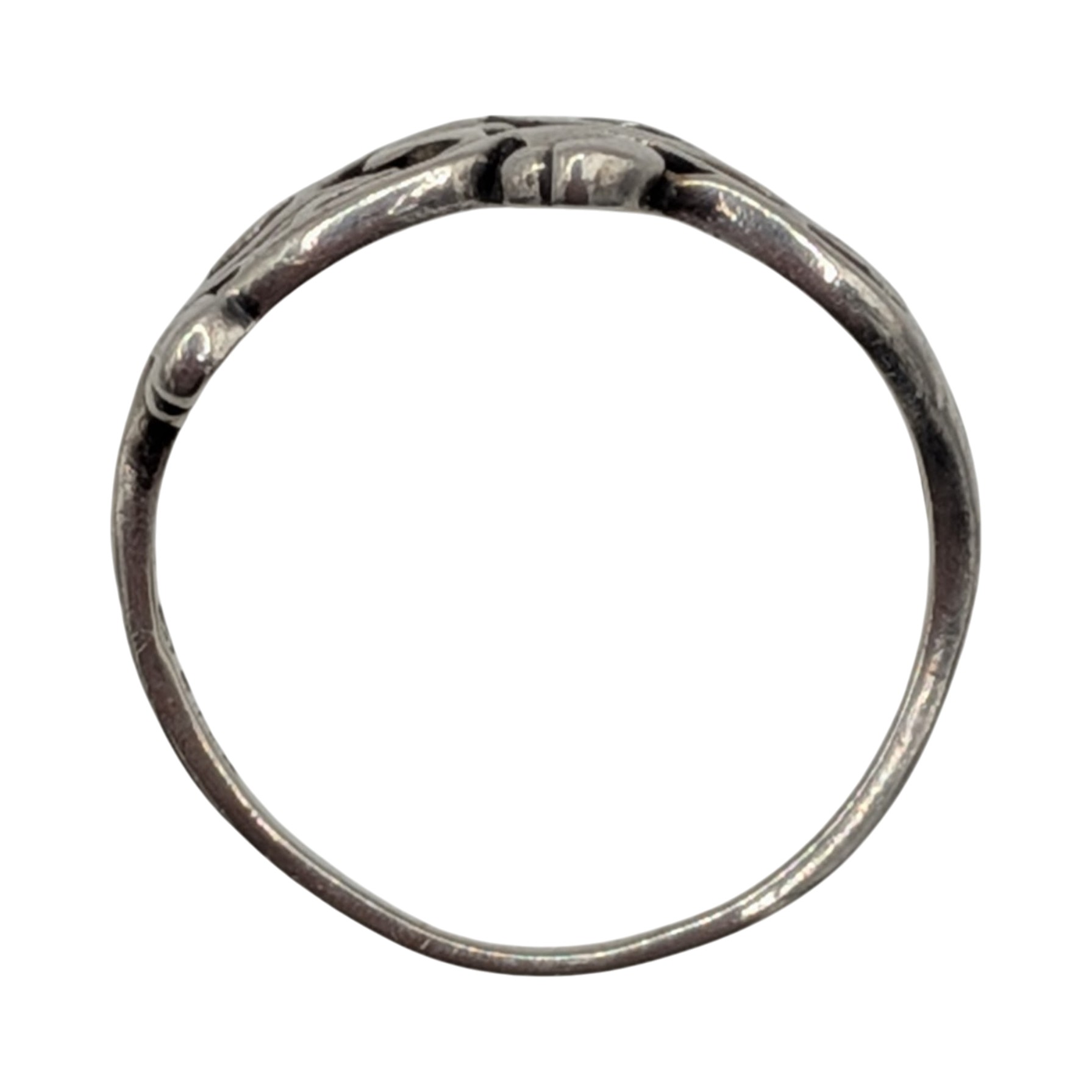 Signed Sterling Silver Floral Vine Ring Size 7.75