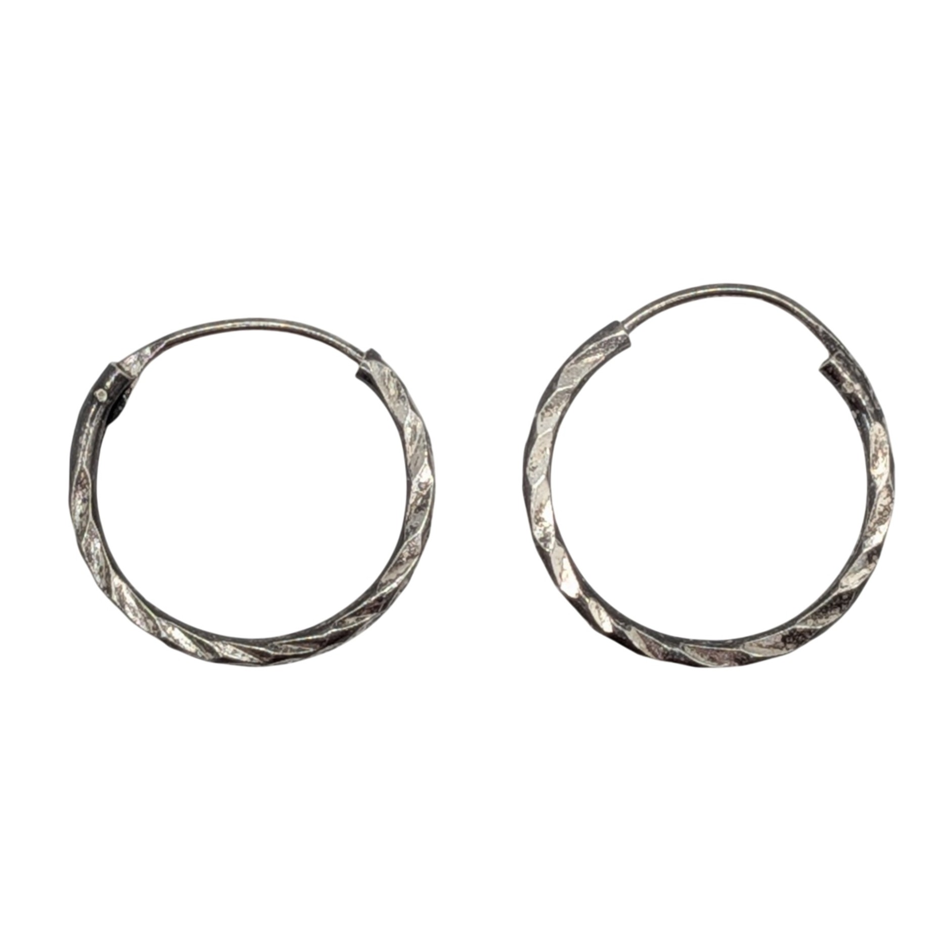 Sterling Silver Textured Endless Hoop Earrings