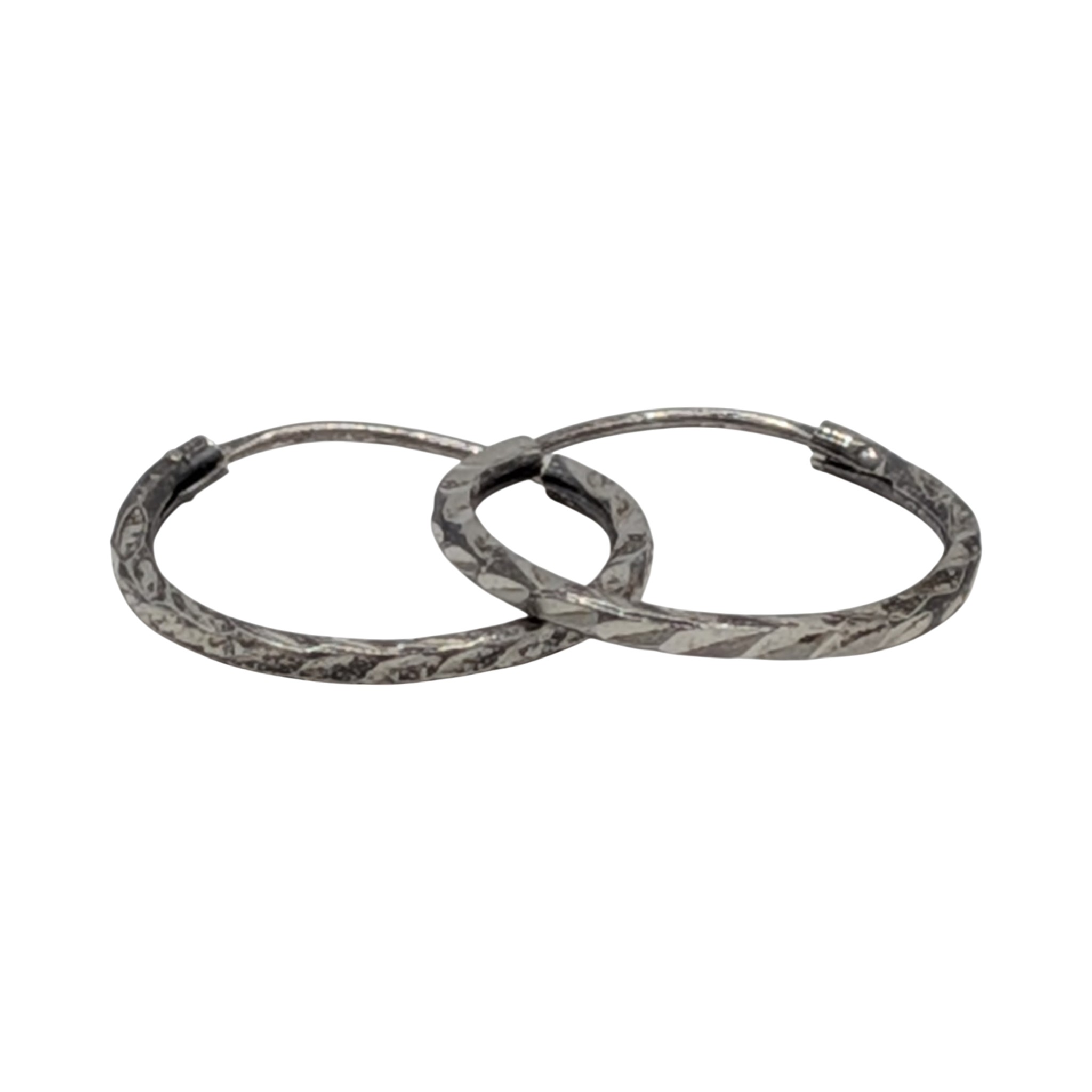 Sterling Silver Textured Endless Hoop Earrings