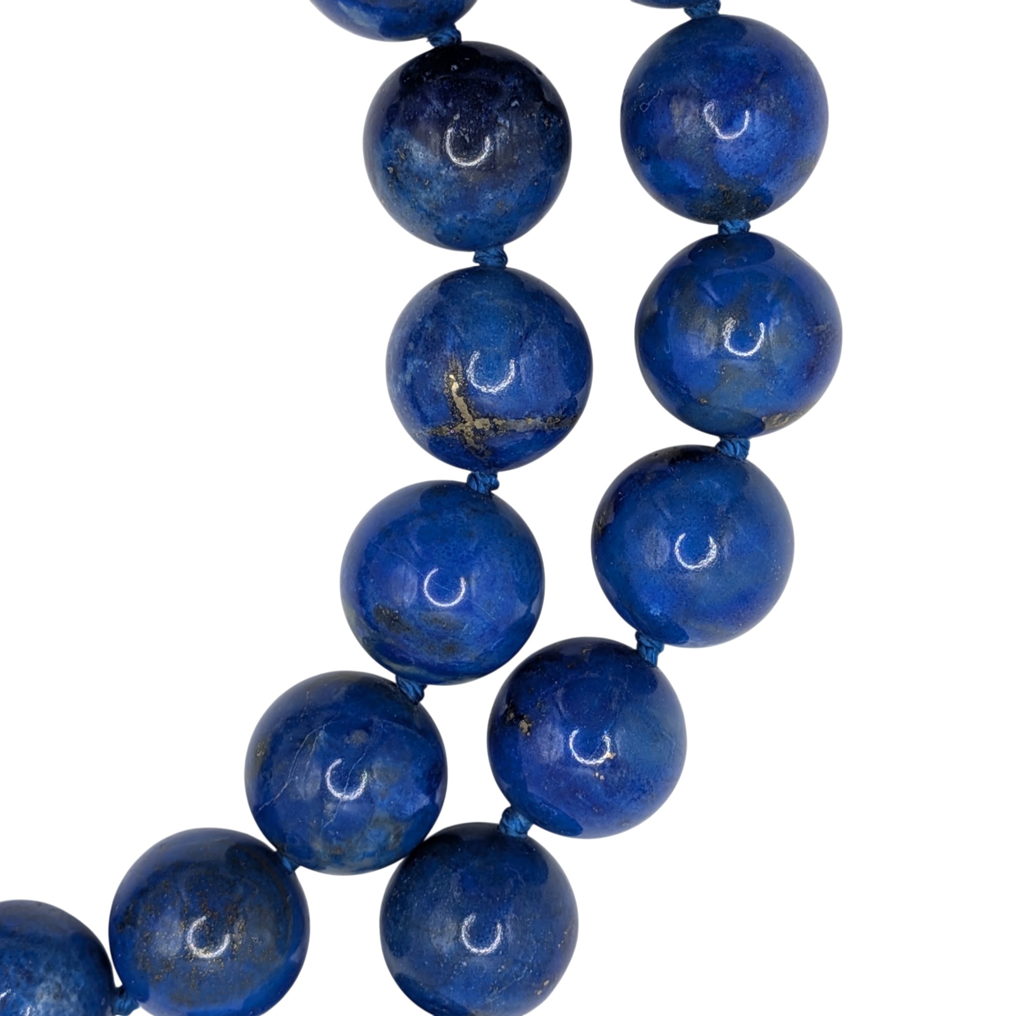 Signed Sterling Silver Lapis Lazuli Beaded Toggle Clasp Necklace
