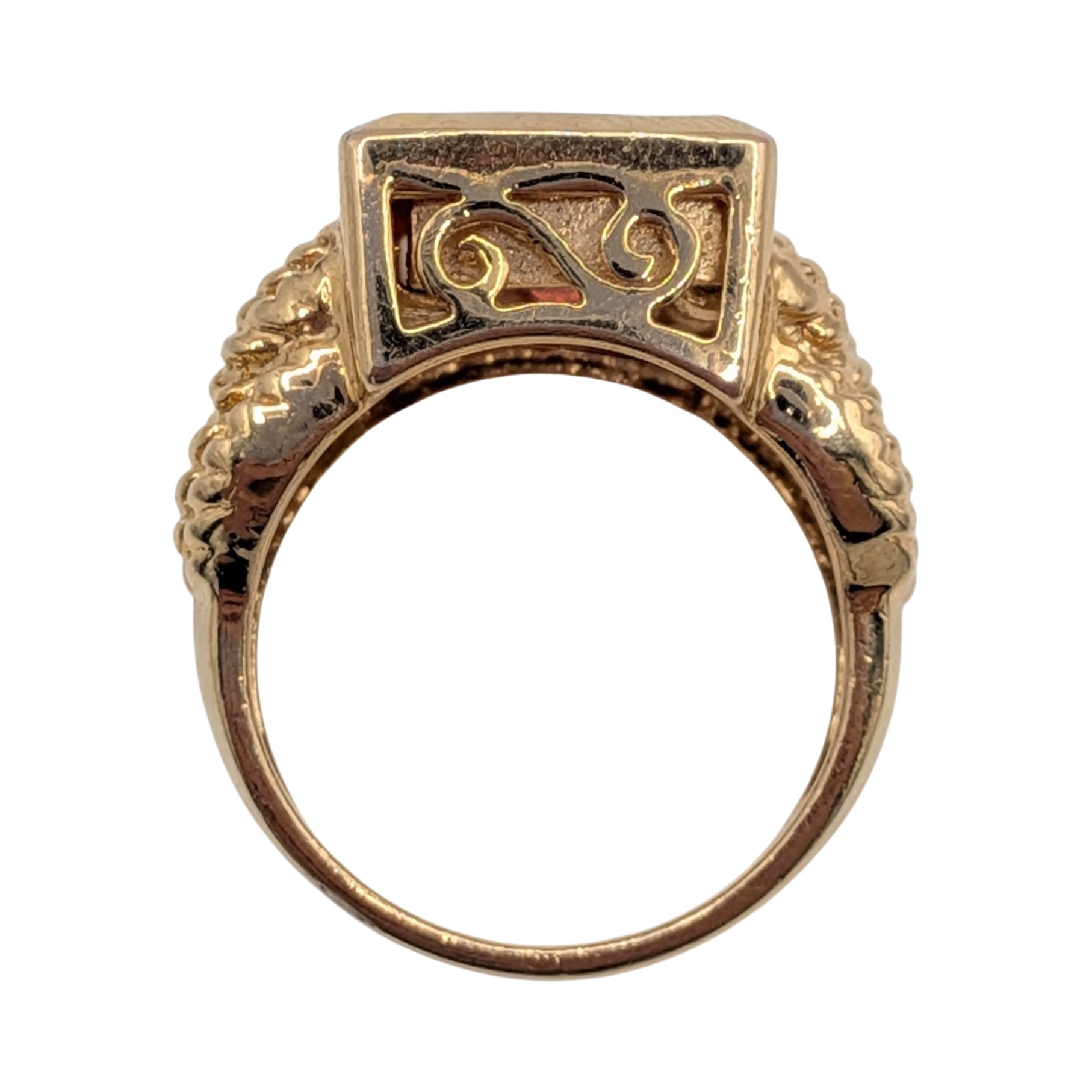 Ross Simons Gold Over Sterling Silver Orange CZ Braided Rope Detail Ring Size 7
