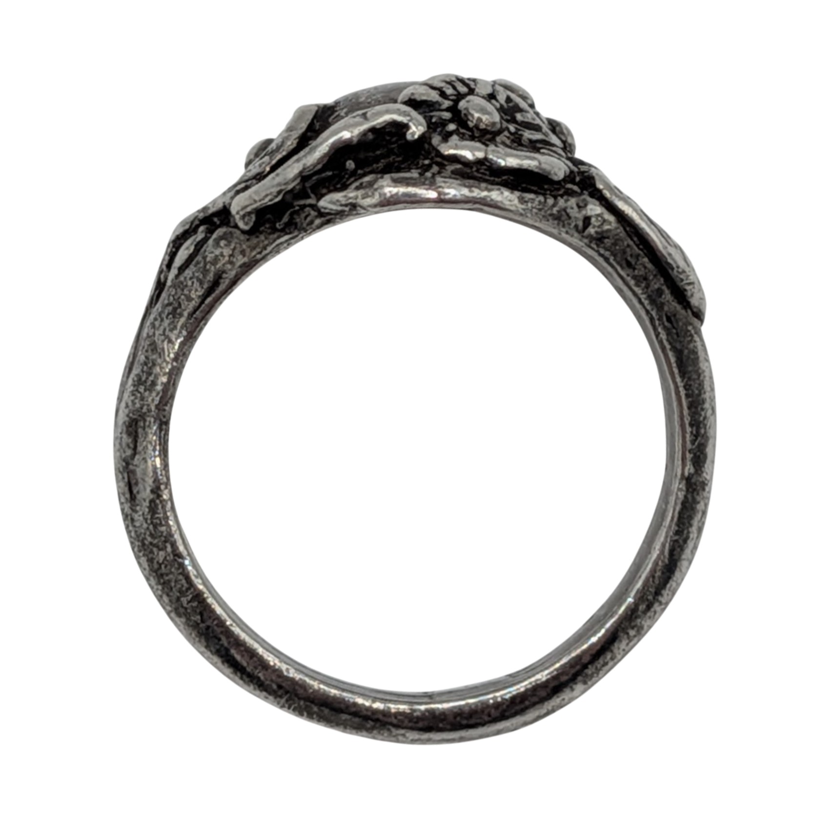 Sterling Silver Cast Flowered Vine Ring Size 7.25