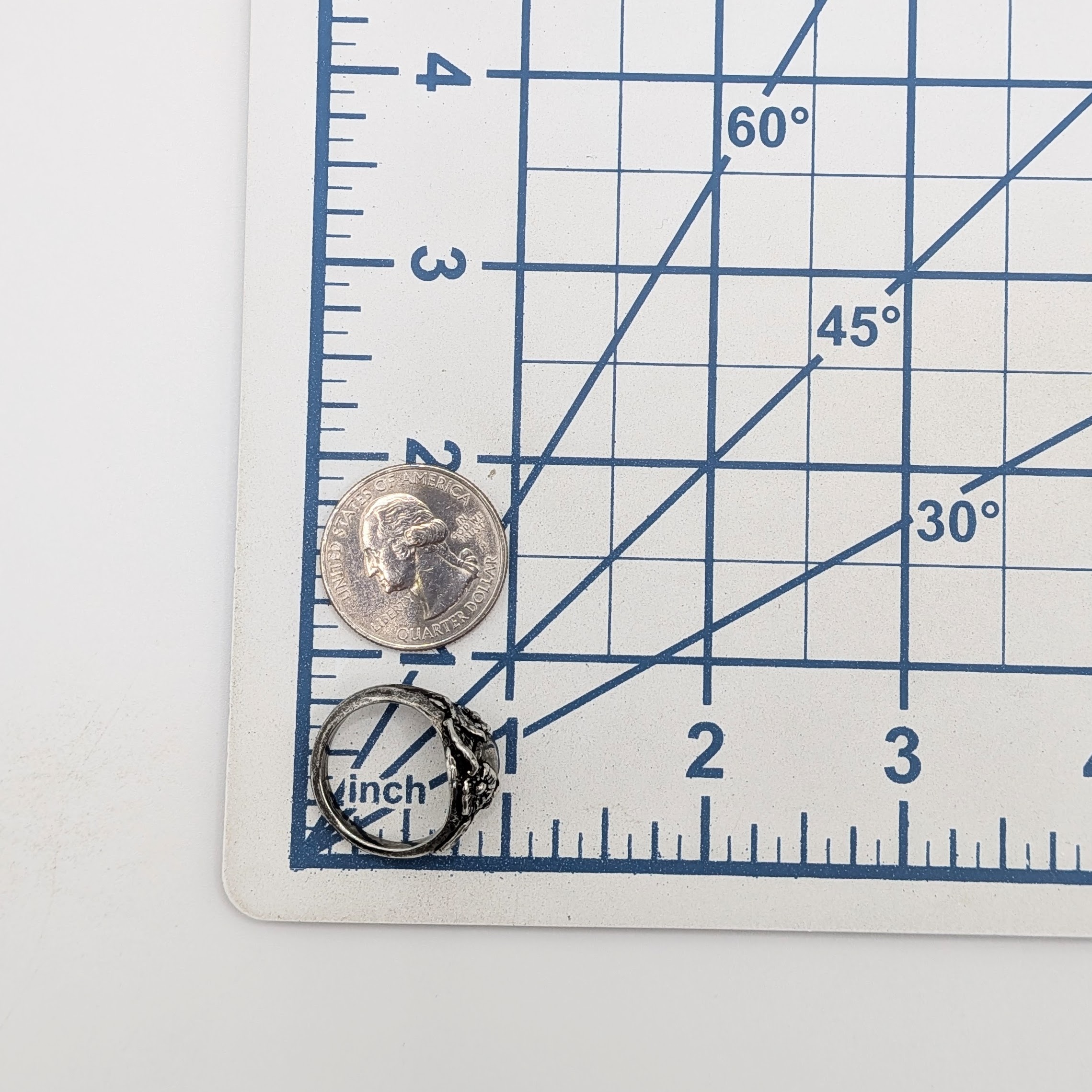 Sterling Silver Cast Flowered Vine Ring Size 7.25