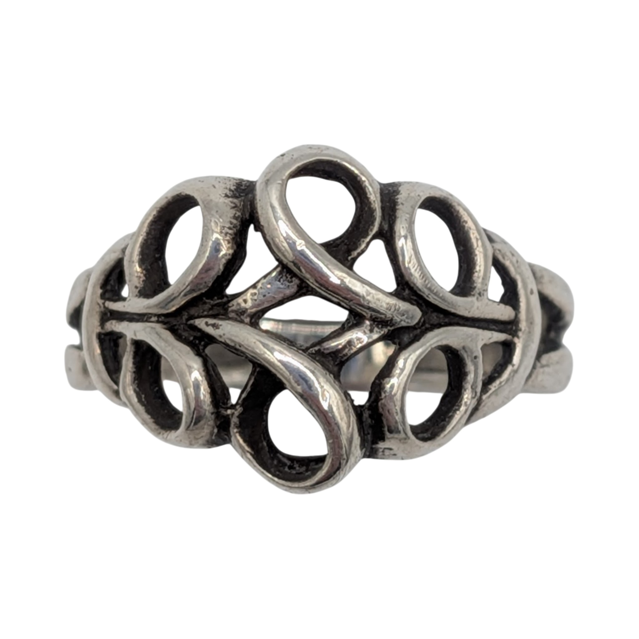 Sterling Silver Open Scrollwork Twist Ring Size 8.5
