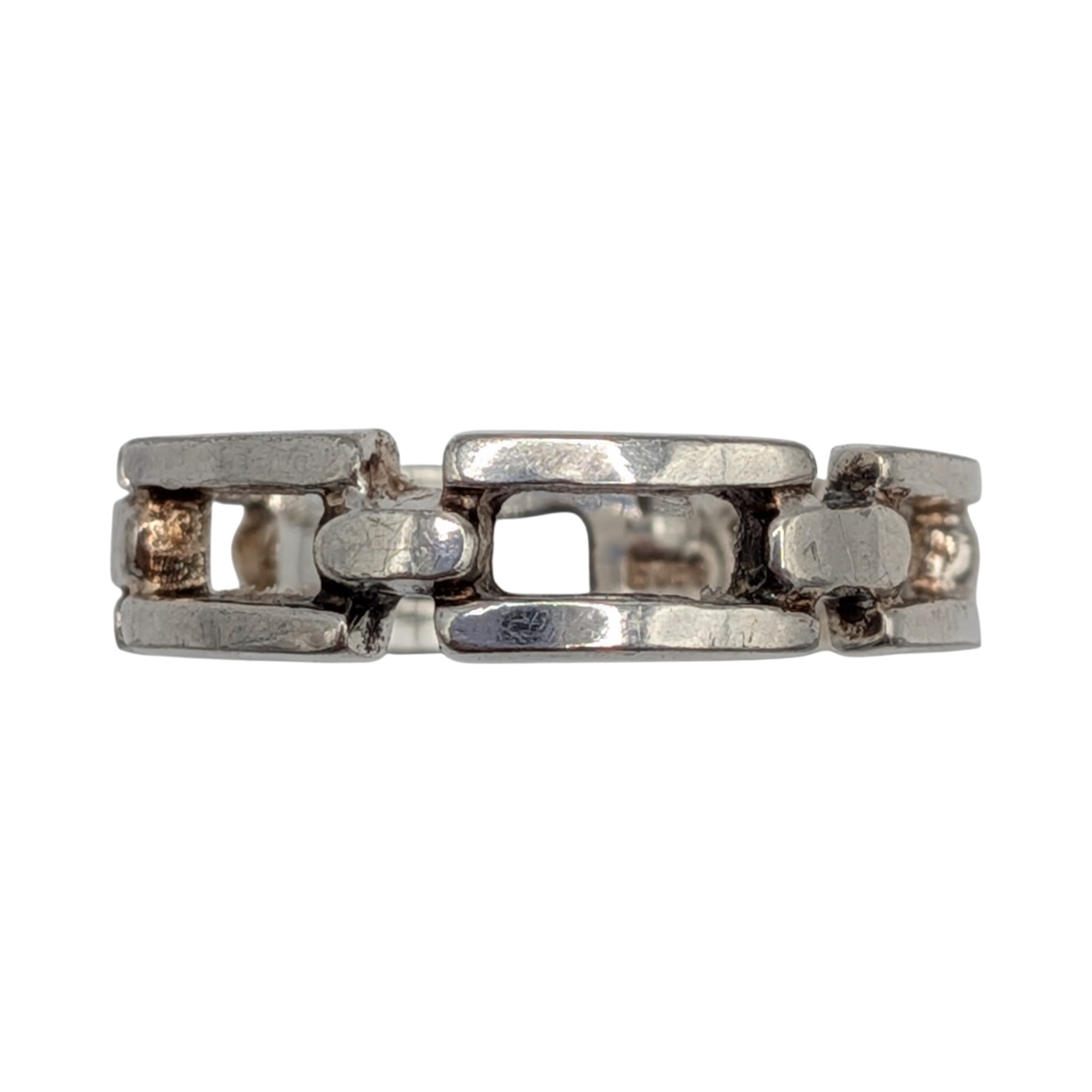 Sterling Silver Open Chain Link Band Ring Size 9