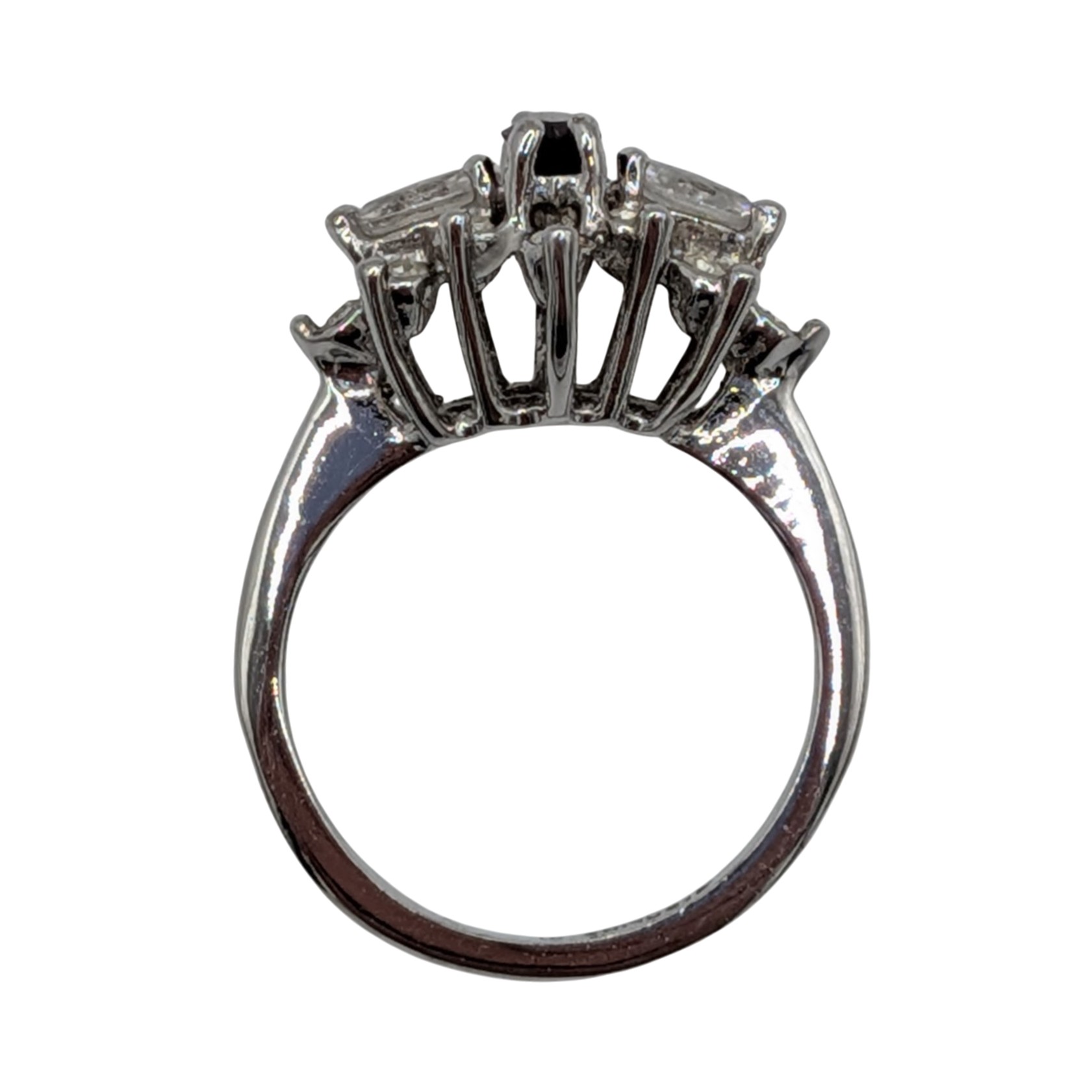Signed Sterling Silver Garnet CZ Cluster Ring Size 6
