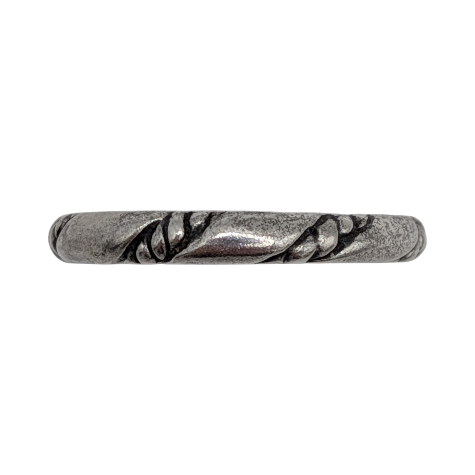 Signed Sterling Silver Engraved Twisted Rope Band Ring Size 7.75