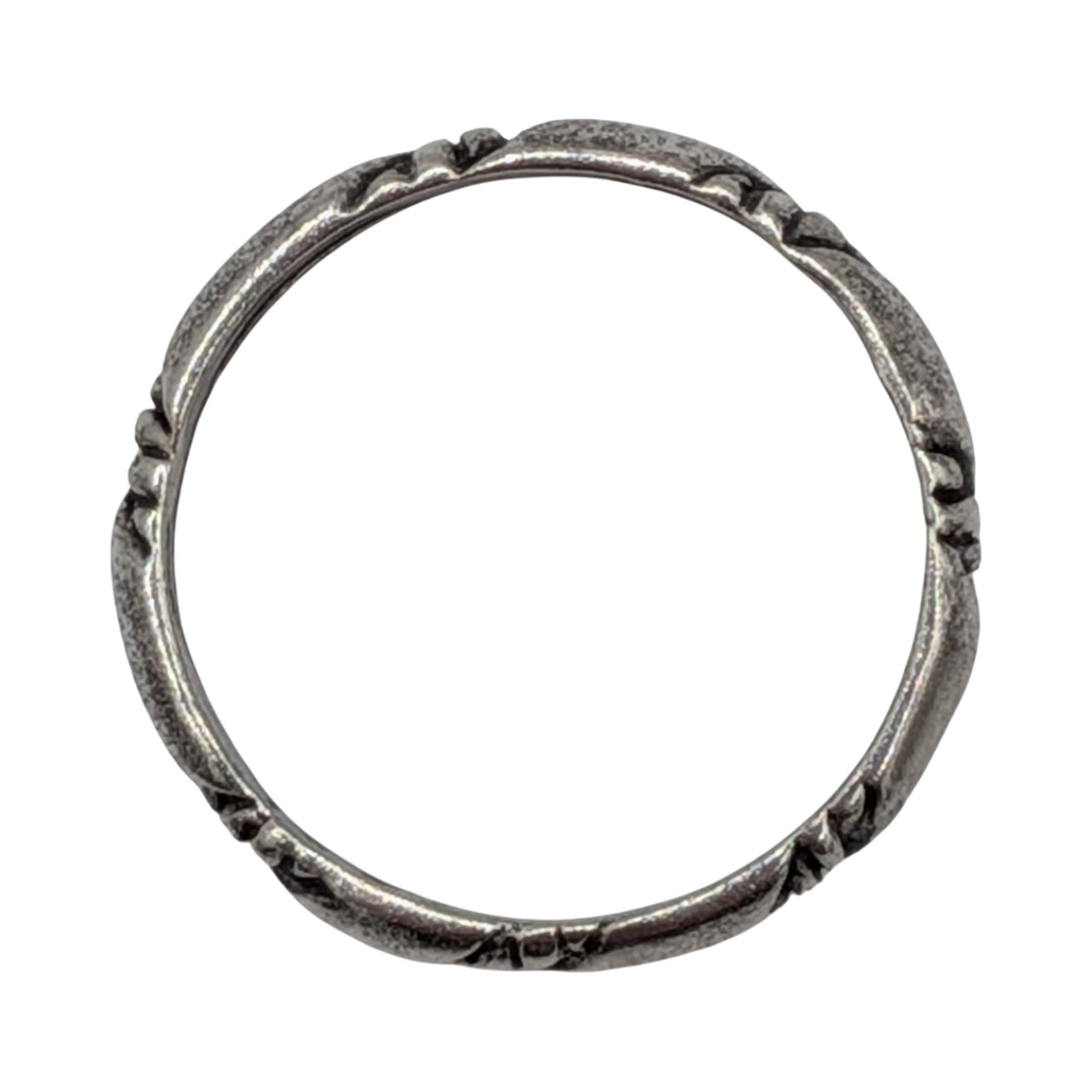 Signed Sterling Silver Engraved Twisted Rope Band Ring Size 7.75