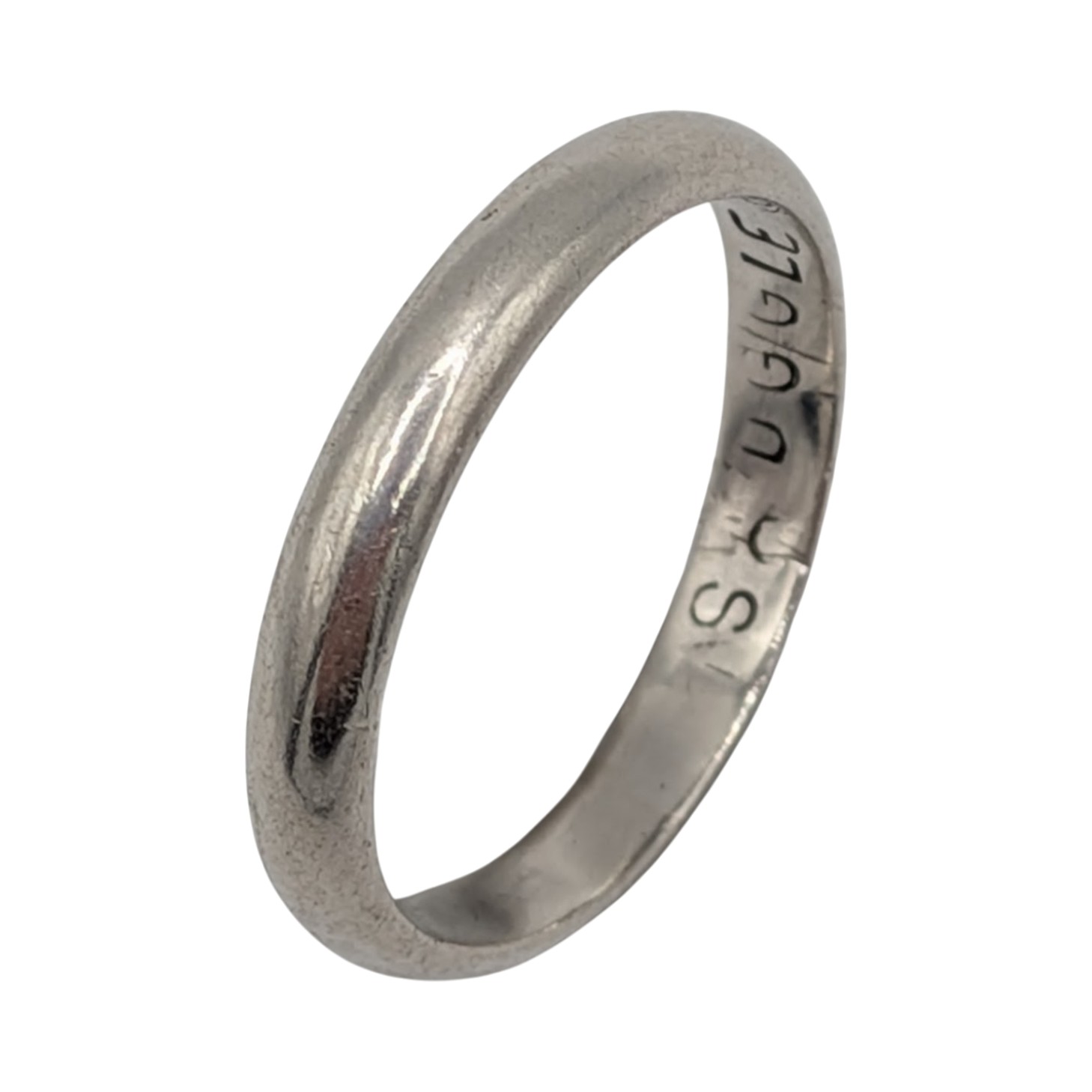 Signed Sterling Silver Internally Stamped Band Ring Size 7.25