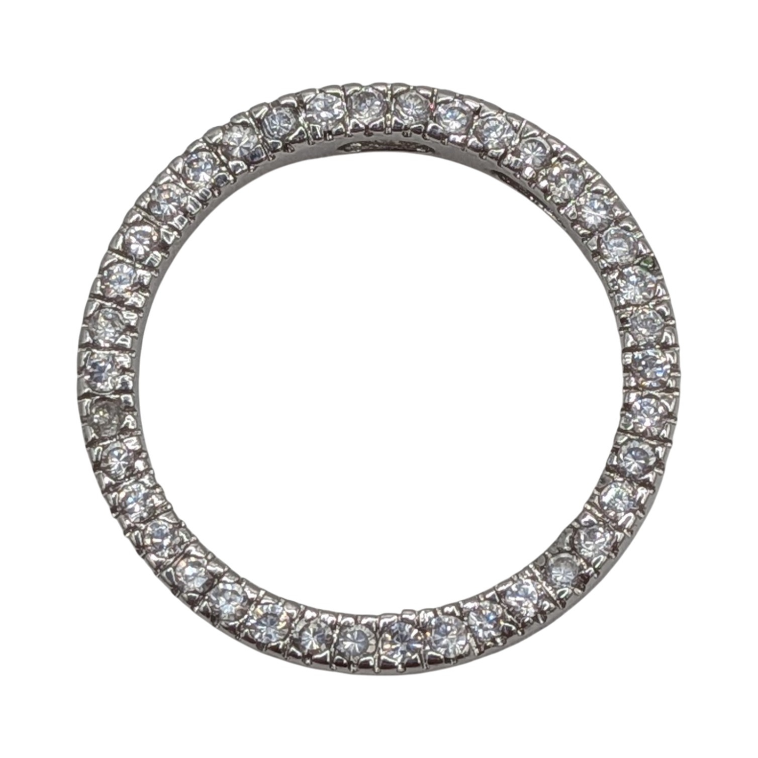 Sterling Silver CZ Eternity Circle Slide Pendant