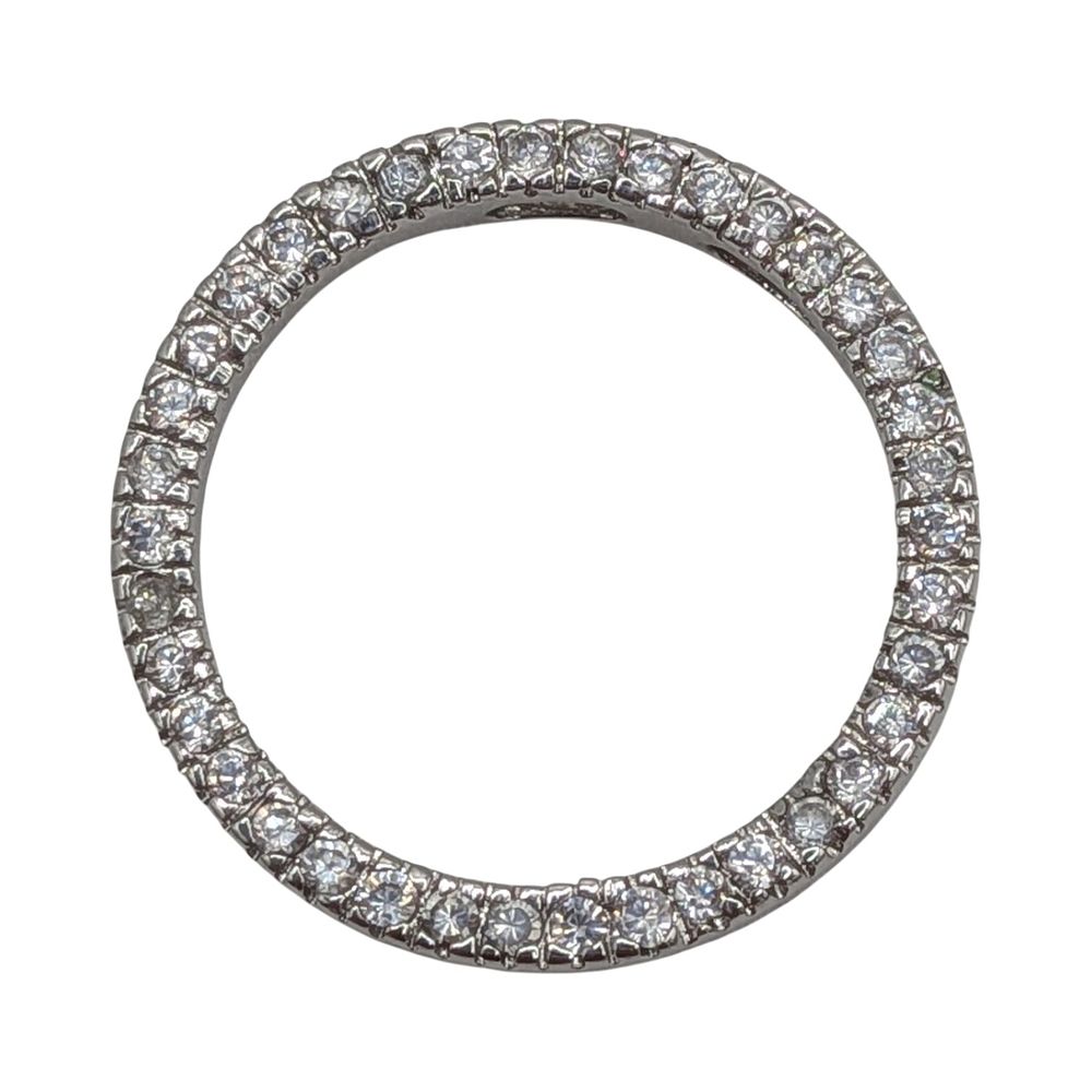 Lot 572: Sterling Silver CZ Eternity Circle Slide Pendant