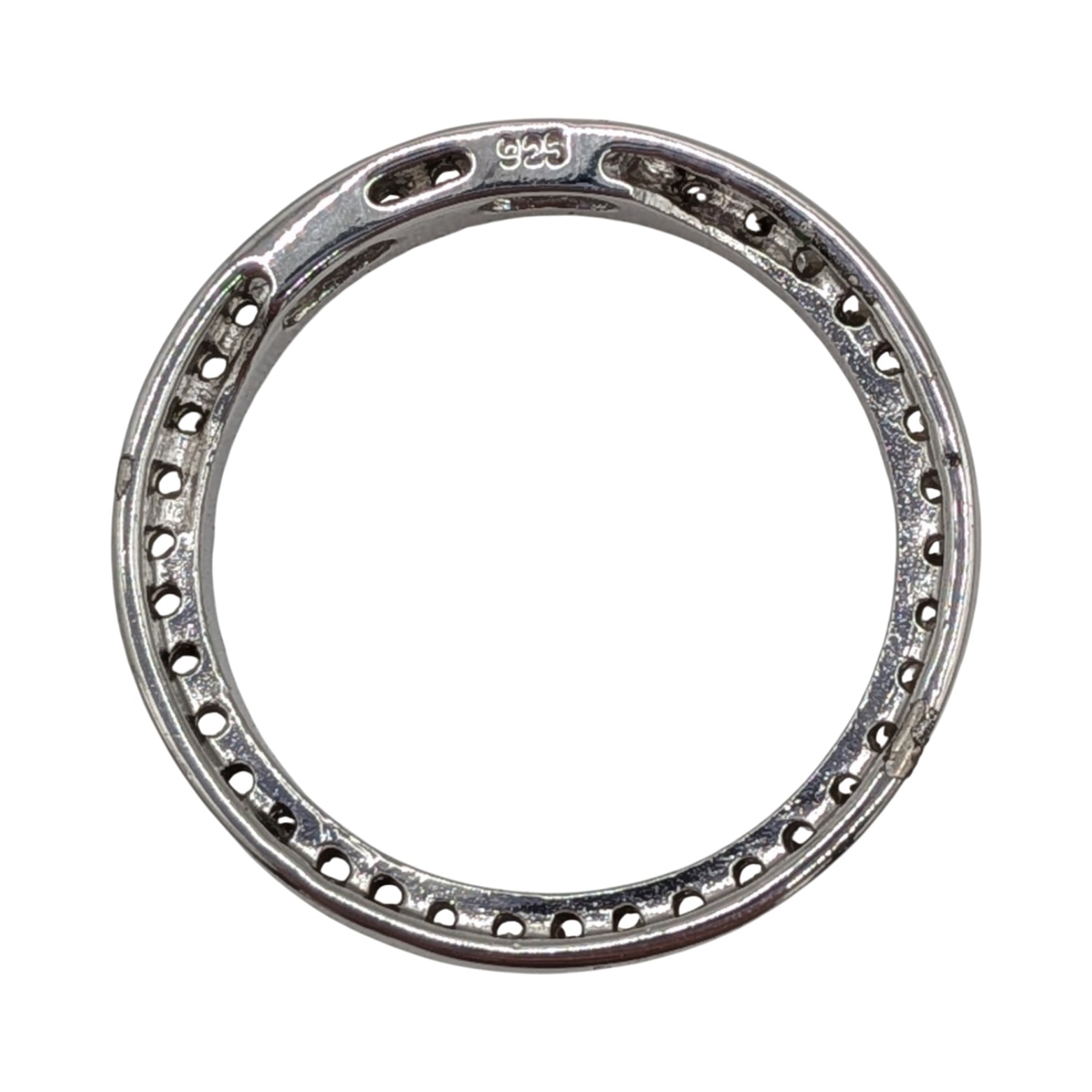 Sterling Silver CZ Eternity Circle Slide Pendant