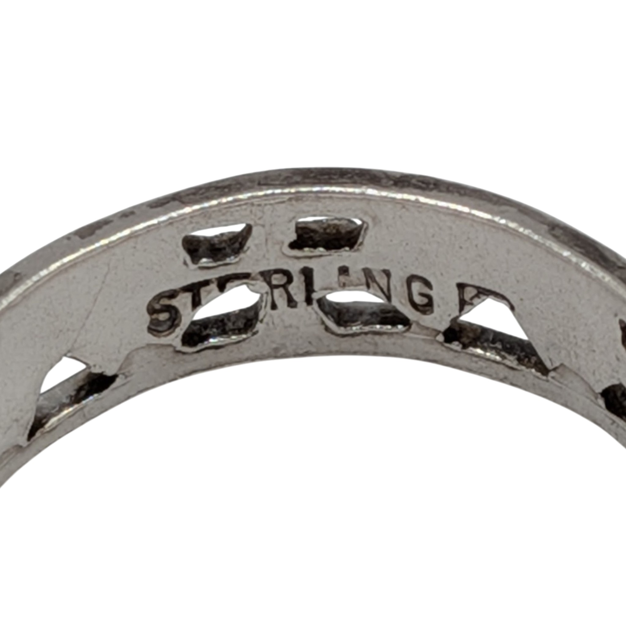 Sterling Silver Arrow Through Hearts Band Ring Size 6.75