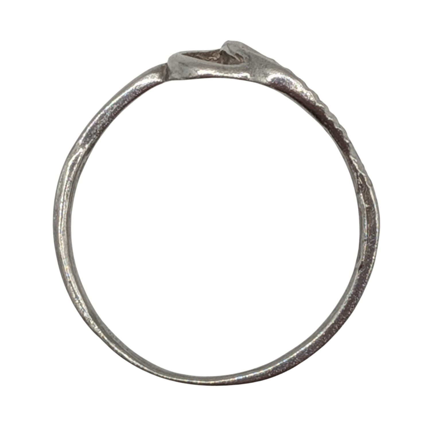 Signed Sterling Silver Textured Swoop Ring Size 7.5