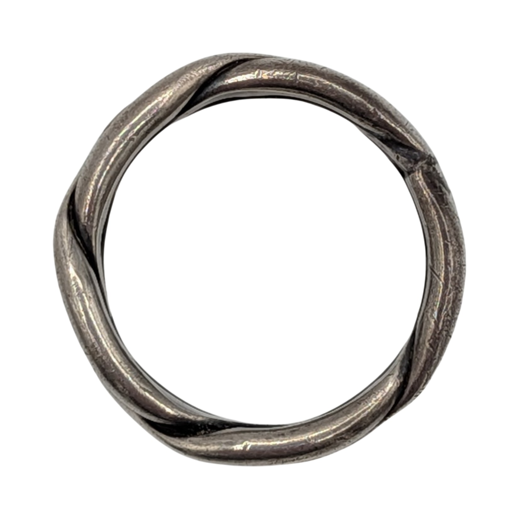 Sterling Silver Flattened Braid Band Ring Size 7.75