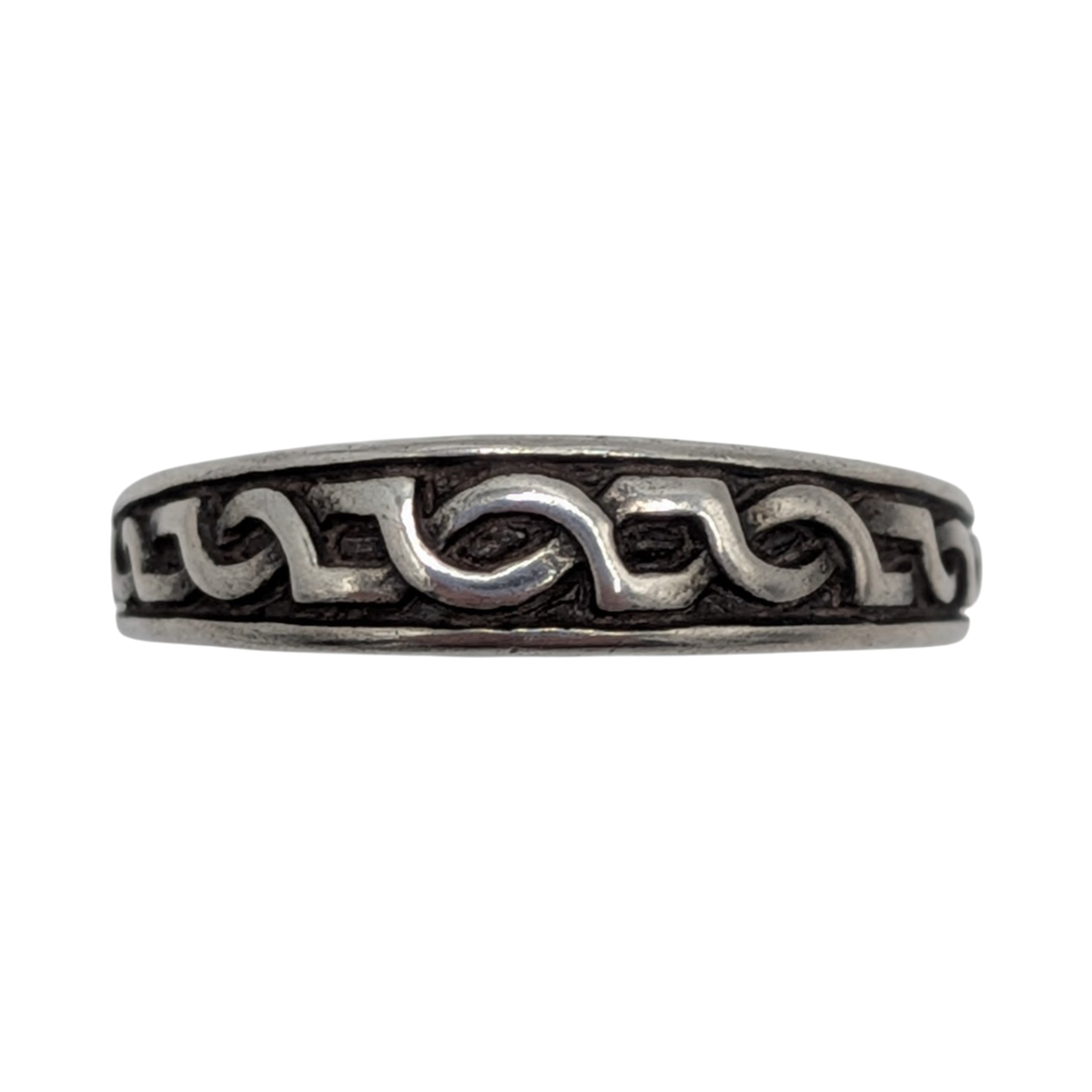 Signed Sterling Silver Celtic Knot Twist Band Ring Size 6.75