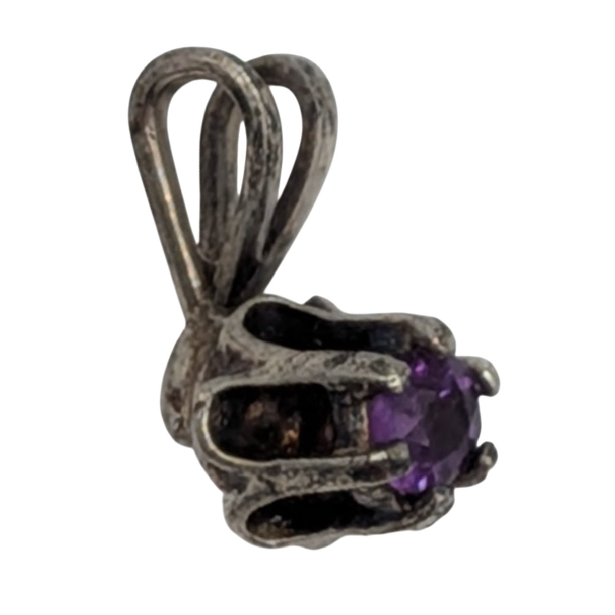 Sterling Silver Amethyst Solitaire Birthstone Pendant