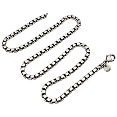 Tiffany & Co. Sterling Box Chain Necklace, 4mm, 18" - 35.9g, comes with Tiffany box as shown