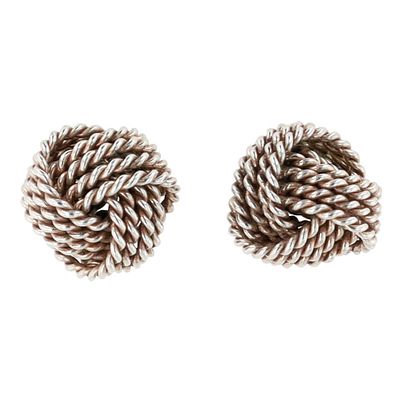 Tiffany & Co. Sterling Knot Earrings, 9mm - 2.9g