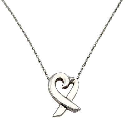 Tiffany & Co. Paloma Picasso Sterling Loving Heart Necklace, 16", pendant is approximately .6"l 