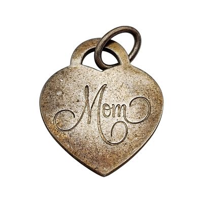 Vintage Tiffany & Co. Sterling "Mom" Heart Pendant - 5.8g
