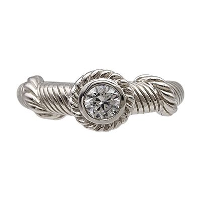 Judith Ripka Sterling Cubic Zirconia Ring Sz 10 - 5.7g
