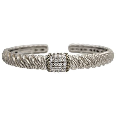 Judith Ripka Sterling Cubic Zirconia Cuff Bracelet - 33.2g