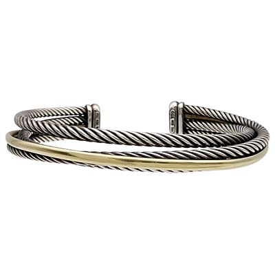 David Yurman 18k Gold & Sterling Crossover Cuff Bracelet - 34.8g