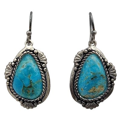 Stauer Sterling Turquoise Dangle Earrings 6.2g