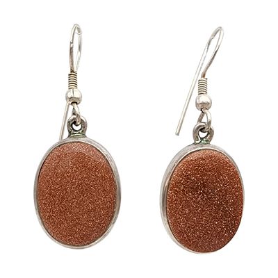 Sterling Goldstone Dangle Earrings 8.1g