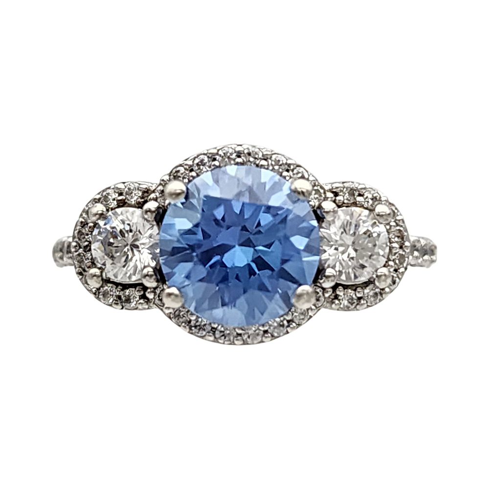 Lot 214: Sterling Topaz Ring Sz 5