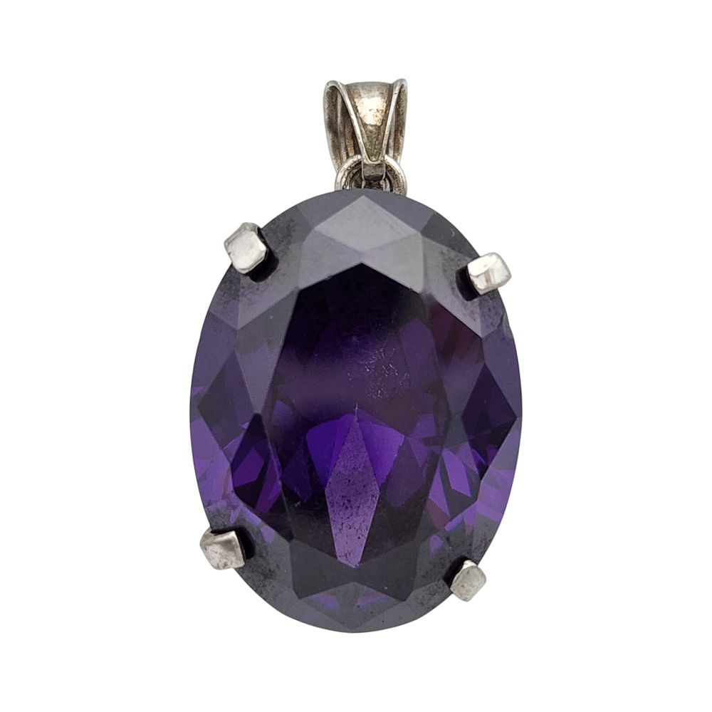 Lot 246: Sterling Amethyst Pendant