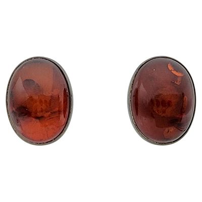 Vintage Sterling Amber Earrings 3.3g
