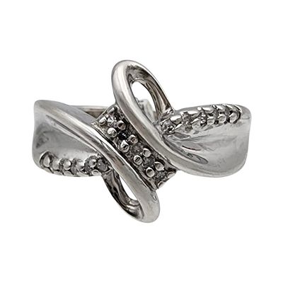 Sterling Diamond Ring Sz 7. Sterling "1/10 TDW" Diamond Ring Sz 7 - 4.6g