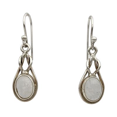 Sterling Moonstone Dangle Earrings 2.9g