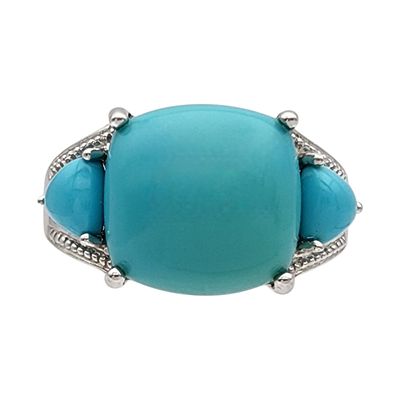 Sterling Sleeping Beauty Turquoise Ring Sz 8 - 4.9g