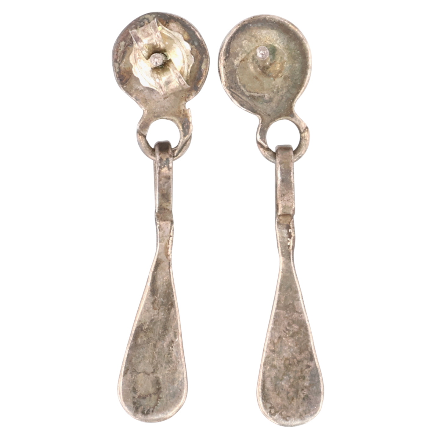Vintage Zuni Sterling Multi-Stone Inlay Sunface Earrings