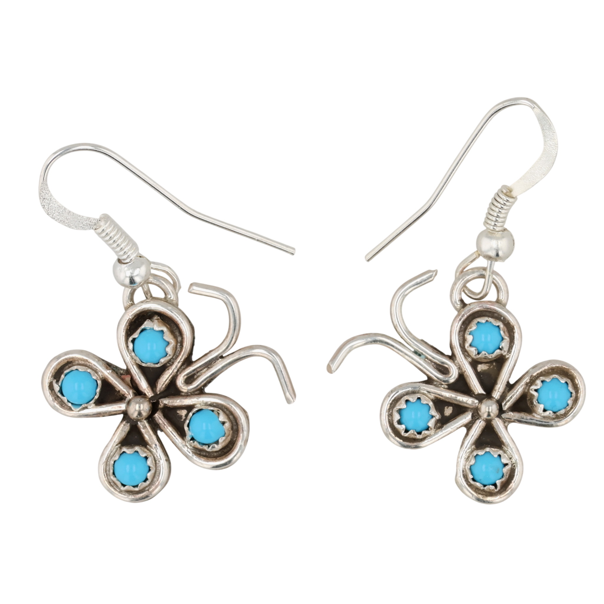 Felicia Charley Navajo Sterling Turquoise Butterfly Earrings