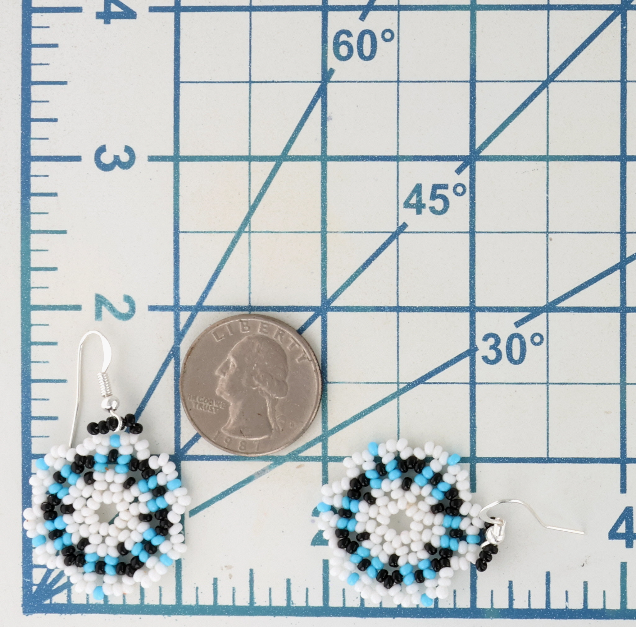 Sharon Bennett Navajo Sterling Bead Earrings